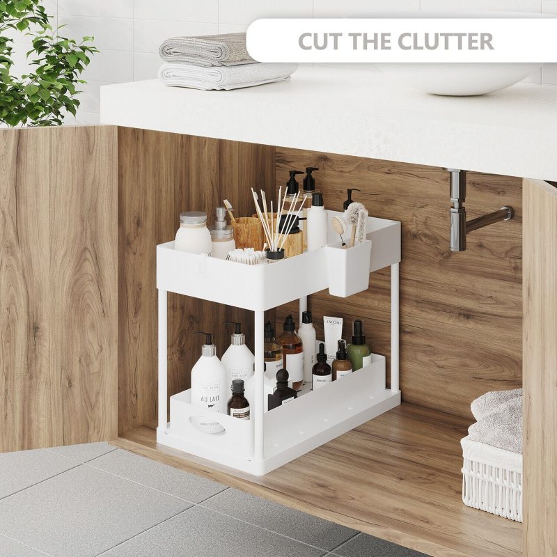 1 Pack or 2 Pack Under Sink Organizers with 2 Tier Sliding Drawers - Image 20