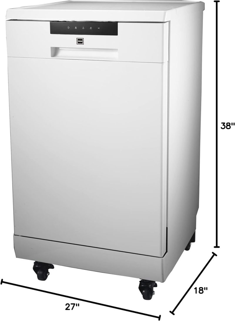 Portable Dishwasher, 18in Wide, 8 Place Settings Capacity, White - Image 7