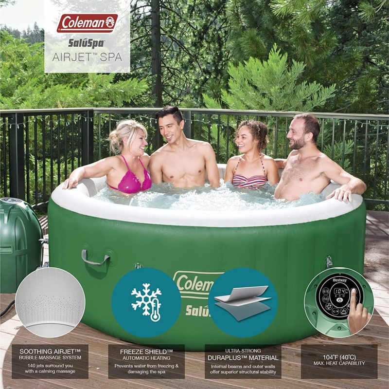 Coleman SaluSpa Tahiti Inflatable Hot Tub Spa, 2-4 Person AirJet Spa – Hot Tub - 图片 18