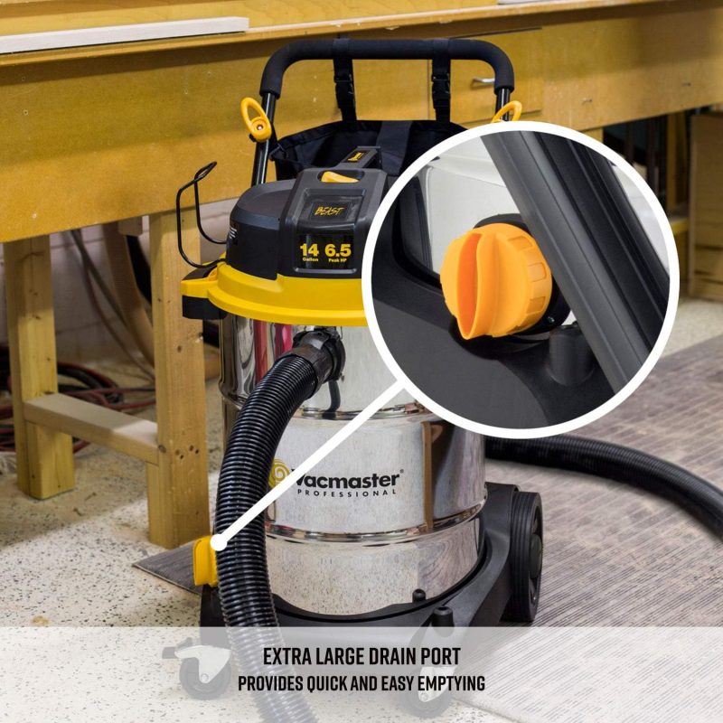 Beast Professional Series 14 Gal. 6.5 HP Steel Tank Wet/Dry Vac with Cart - Image 6