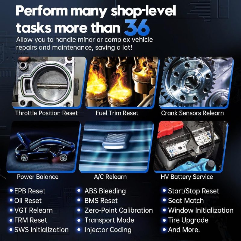 XTOOL D7 OBD2 Scanner: 2024 Automotive Diagnostic Tool with ECU Coding, Bidirectional Controls, 36+ Resets, Android 10, 3-Year Updates - Image 3