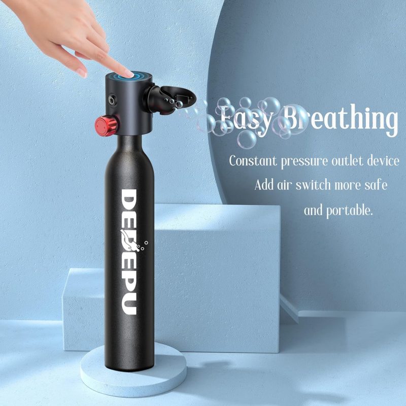 Scuba Diving Tank,0.5L Constant Pressure Mini Scuba Tank, Dive Tanks with On-Off Valve, 5-10 Minutes Underwater Capability, Portable Mini Scuba Tanks, Scuba Diving Tanks with Pump - Image 10