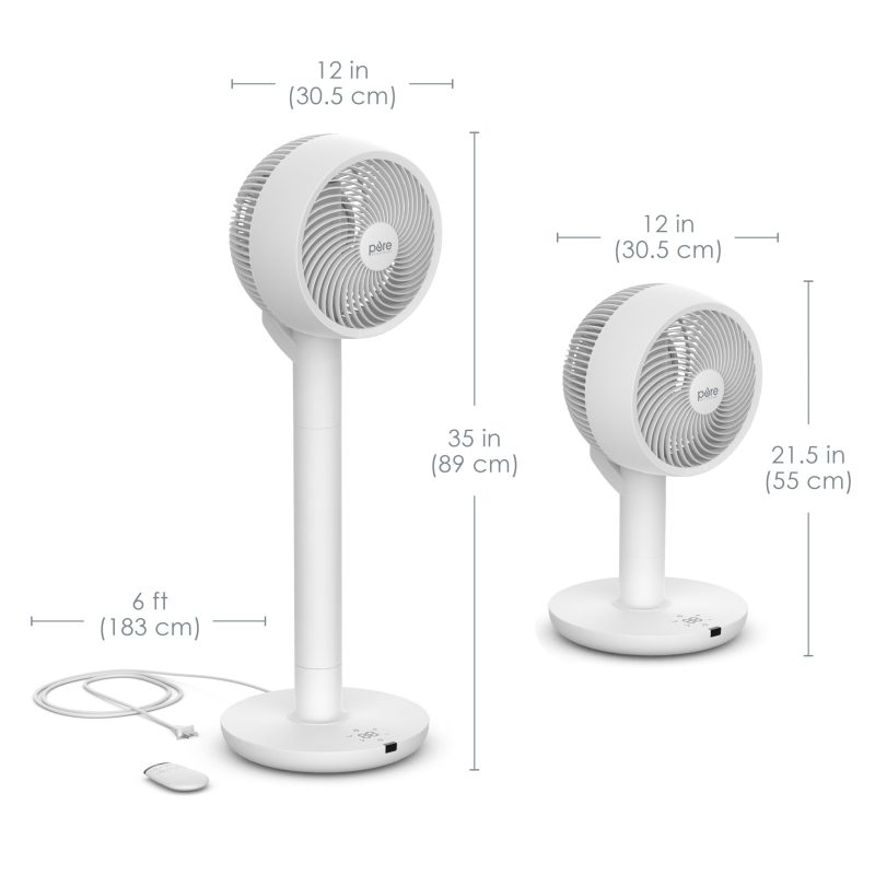 2-in-1 Circulating Floor Desk Fan 24 Fan Speeds, Vertical and Horizontal Oscillation, Optional Remote Control Operation, Auto-Off Timer and Sleep Mode Ideal for the Whole House - Image 15