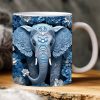 3D Elephant Flowers Mug – Customizable Ceramic Coffee Mug for Animal Lovers - Image 7