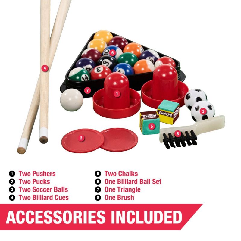 MD Sports 48" Combo Air Powered Hockey, Foosball, and Billiard Game Table - Image 9