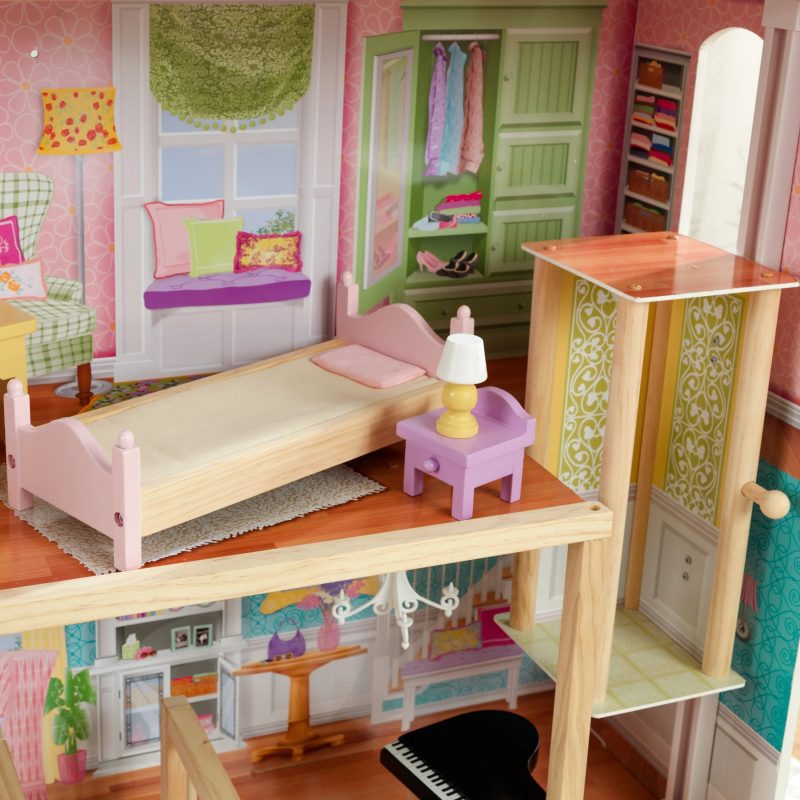 KidKraft Grand View Mansion Wooden Dollhouse with 34 Accessories, Ages 3 and up - Image 3