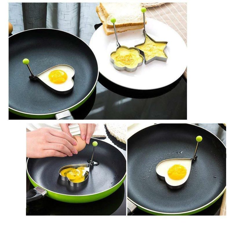 5Pcs Non Stick Stainless Steel, Fried Egg, Pancake Ring Mold - Image 9