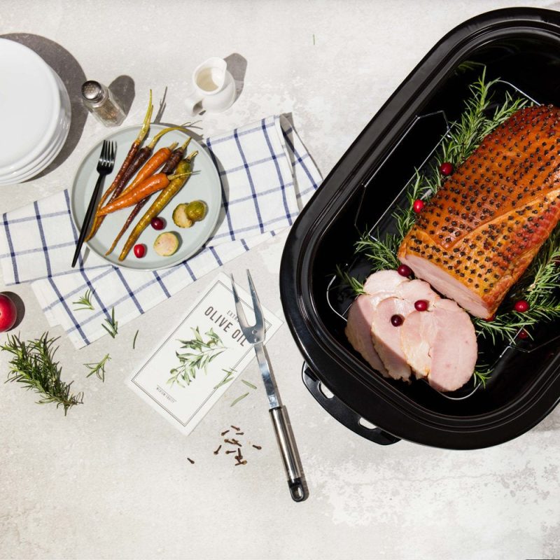 Aroma 22 Quart Electric Roaster Oven Stainless Steel with Self-Basting Lid - Image 5