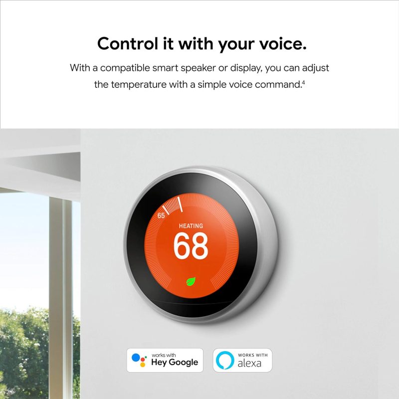 Nest 3rd Gen Learning Thermostat, Programmable Smart, Alexa Compatible, White, Wi-Fi, Energy Saving, Home Use - Image 13