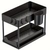 2 Tier Pull Out Cabinet Organizer Sliding Storage Rack - Image 9