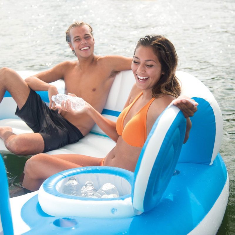 Intex 56299EP 7 Person Inflatable Splash N Chill Lake and Pool Lounger - 图片 8