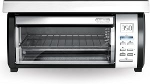 BLACK+DECKER SpaceMaker Under-Counter Toaster Oven, Digital Controls, Black/Stainless Steel, Fits 9′′ Pizza