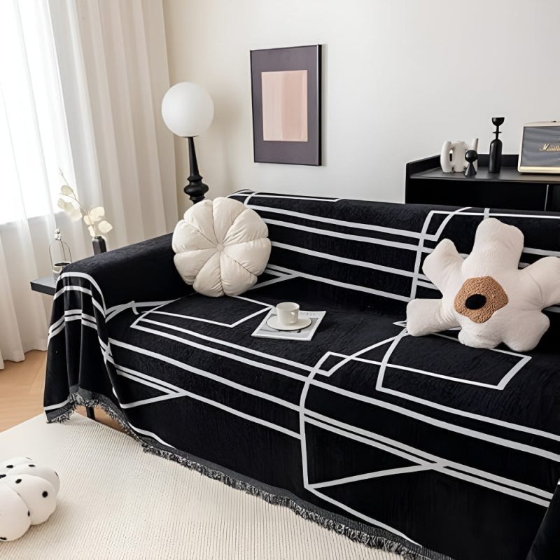 Abstract Grid Sofa Cover - Image 4