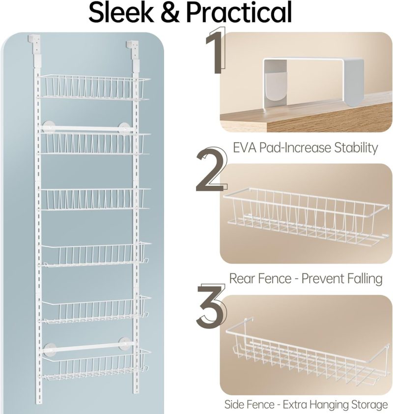 6-Tier Over The Door Adjustable Pantry Door Organizer - Image 7