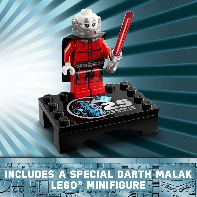 LEGO Star Wars R2-D2 Brick Built Droid Figure, Collectible Star Wars Room Décor with Exclusive 25th Anniversary Minifigure Darth Malak, Creative Play Gift Idea for Kids or Fans Ages 10 and Up, 75379 - Image 7