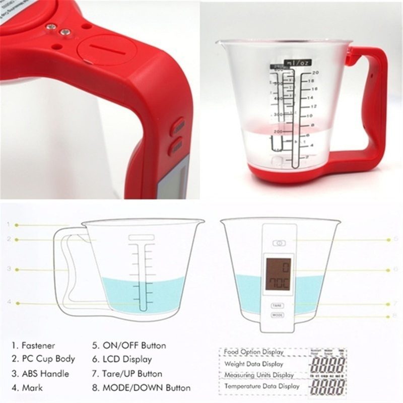 1000g Electronic Digital Kitchen Measurement Cup with LCD Display - Image 6