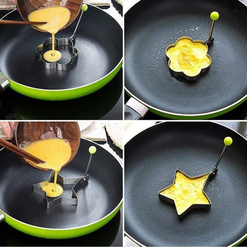 5Pcs Non Stick Stainless Steel, Fried Egg, Pancake Ring Mold - Image 8
