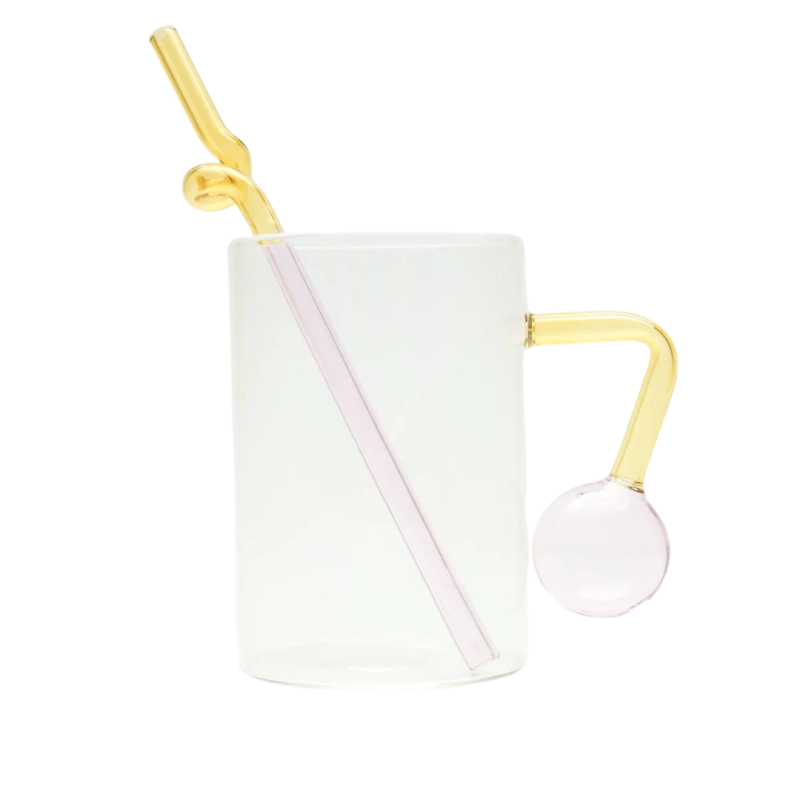 Abstract Mug Pink Yellow - Image 3