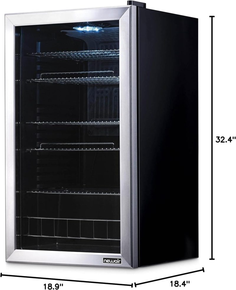 Beverage Refrigerator Cooler | 126 Cans Free Standing with Right Hinge Glass Door | Mini Fridge Beverage Organizer Perfect For Beer, Wine, Soda, And Cooler Drinks - Image 48