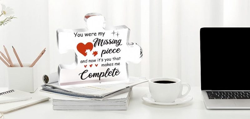Acrylic Puzzle Piece Engraved Plaque for Fathers Mother Valentine Birthday Him Her Gift - Image 5