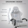 GTPLAYER Gaming Chair, Computer Chair with Footrest and Lumbar Support, Height Adjustable Game Chair with 360  -Swivel Seat and Headrest and for Office or Gaming (White) - Image 44