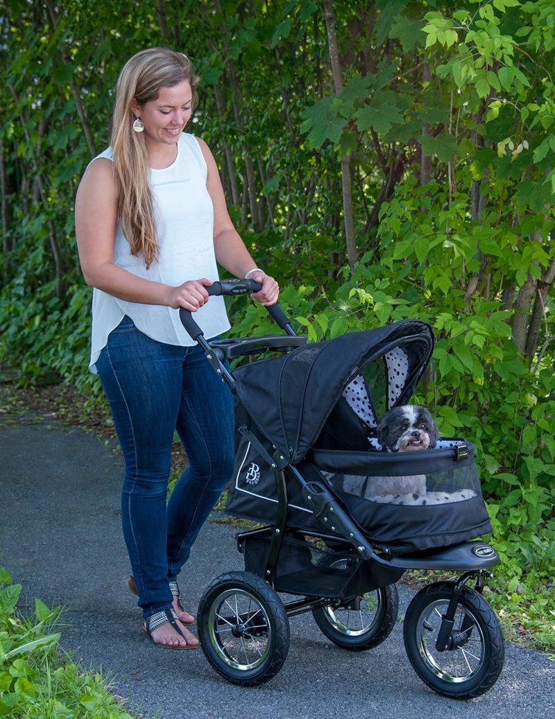 No-Zip NV Pet Stroller for Cats/Dogs, Zipperless Entry, Easy One-Hand Fold, Gel-Filled Tires, Plush Pad + Weather Cover Included, 3 colors - Image 11