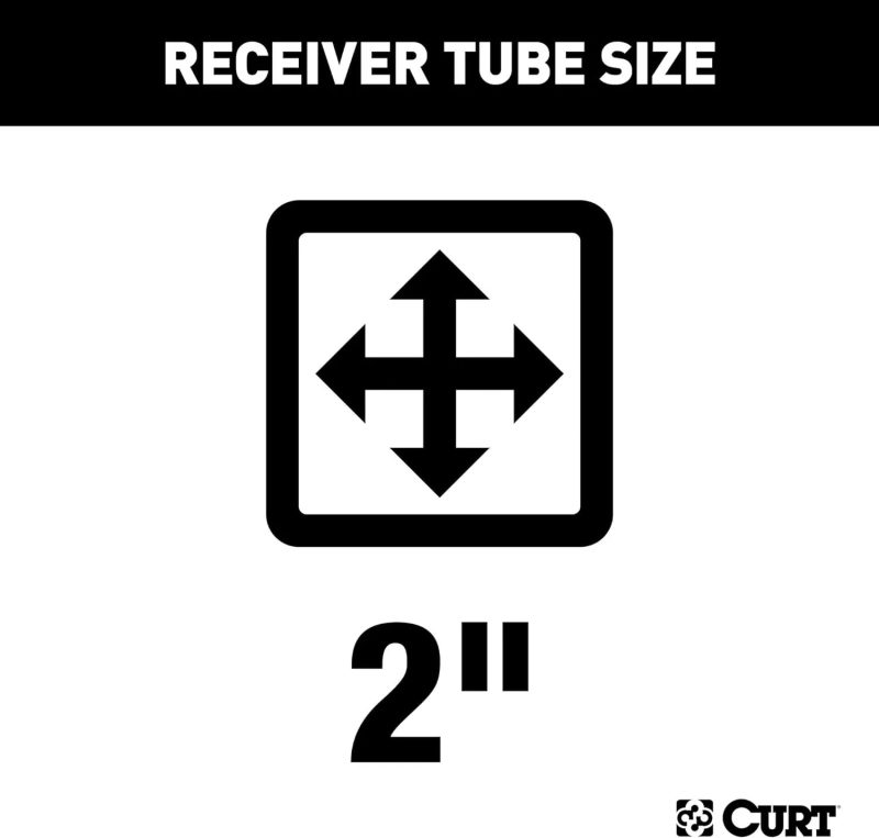 CURT Class 3 Trailer Hitch, 2" Receiver, Round Tube Frame, Black - Image 2