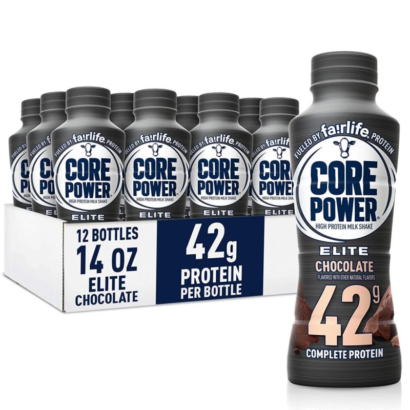 Core Power Elite Chocolate Protein Shakes 42g, 14 Fl Oz, Pack of 12 – Workout Recovery Drink