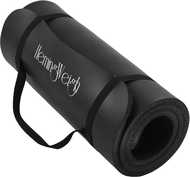 HemingWeigh 1 inch Thick Yoga Mat, Extra Thick, Non Slip Exercise Mat for Indoor and Outdoor Use