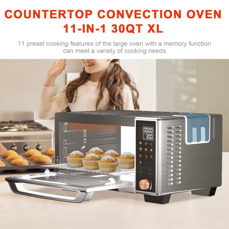 WHALL Air Fryer Toaster Oven - 30QT Convection Oven, 11-In-1 Steam Oven, Touchscreen, 4 Accessories - Image 4