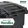 Toter 64 Gallon Black Rolling Outdoor GarbageTrash Can with Wheels and Attached Lid 79264-R2200 - Image 3
