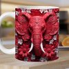 3D Elephant Flowers Mug – Customizable Ceramic Coffee Mug for Animal Lovers - Image 4