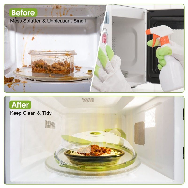 2Pcs Microwave Food Cover Splatter Proof Vented With Easy Grip Hand Protector- Heavy Duty - Image 3