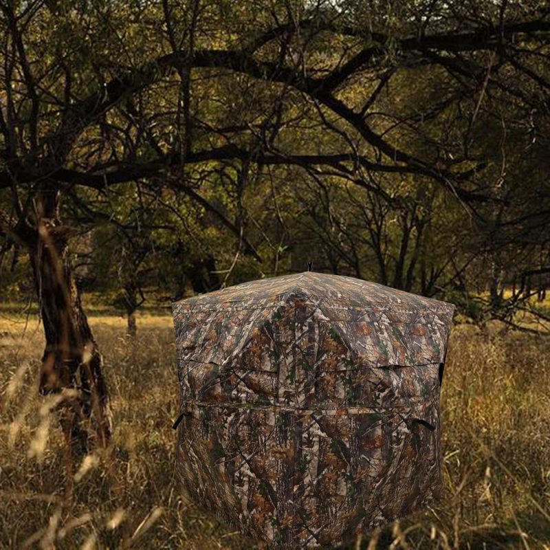 CROSS MARS Portable 2-3 Person 270 Degree See Through Hunting Blind Ground Camouflage Pop Up Hub Turkey Deer Blinds Tent - Image 7