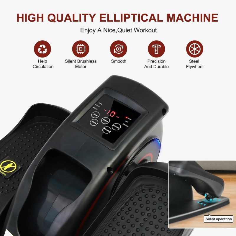 Under Desk Elliptical Machine, Ellipse Leg Exerciser for Seniors Fully Assembled, Quiet & Portable Electric Seated Pedal Exerciser with Remote Control & Adjustable Speeds - Image 3