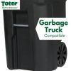 Toter 64 Gallon Black Rolling Outdoor GarbageTrash Can with Wheels and Attached Lid 79264-R2200 - Image 5