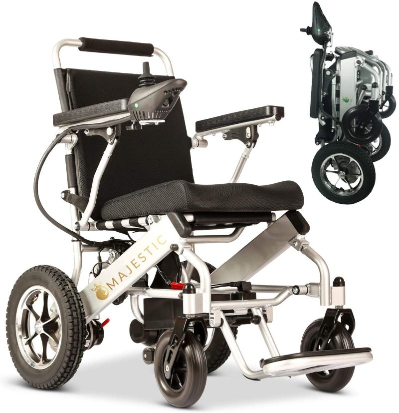 2020 Model Wide Seats Fold & Travel Lightweight Wheelchair Motor Motorized Wheelchairs Electric Silla De Ruedas Power Wheelchair Power Scooter Aviation Travel Safe Heavy Duty Mobility Aids Chair - Image 12