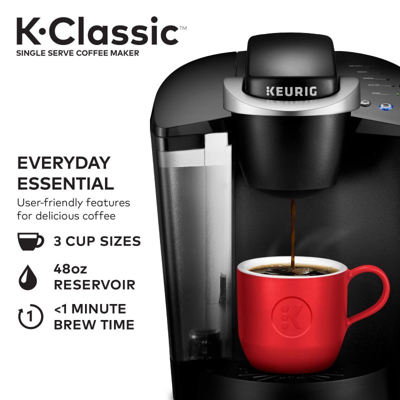 Keurig K-Classic Coffee Maker Single Serve K-Cup Pod Coffee Maker, Black - Image 2