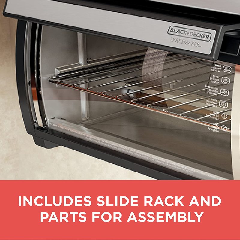 BLACK+DECKER SpaceMaker Under-Counter Toaster Oven, Digital Controls, Black/Stainless Steel, Fits 9��� Pizza - Image 4
