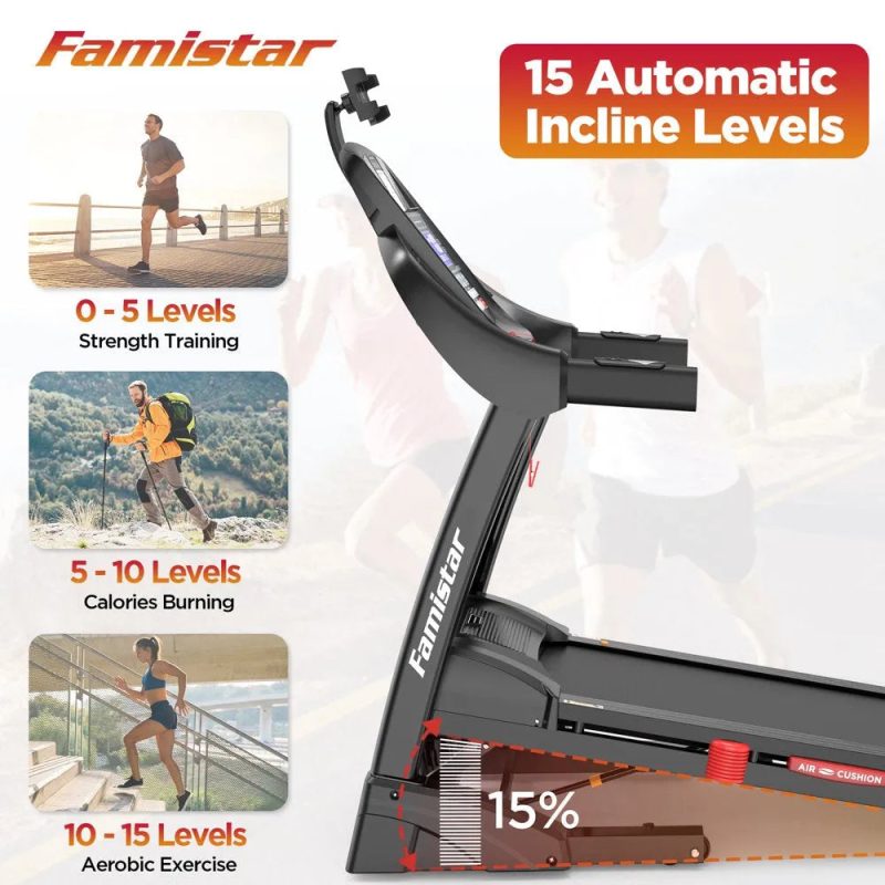 Famistar Folding Treadmill for Home with 15 Levels Auto Incline, 300LB Capcity, 10MPH Fast Speed Controls sgtnighsdesigns - Image 3
