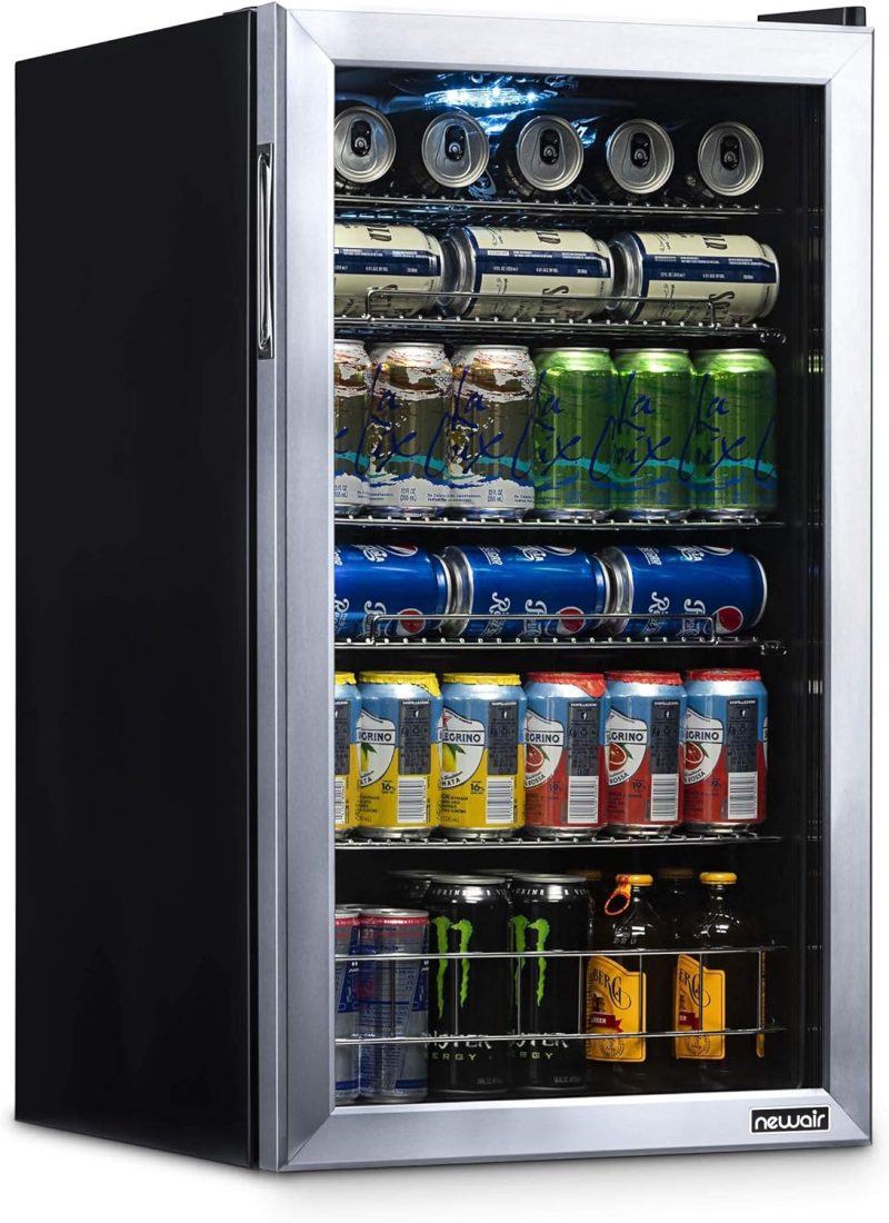 Beverage Refrigerator Cooler | 126 Cans Free Standing with Right Hinge Glass Door | Mini Fridge Beverage Organizer Perfect For Beer, Wine, Soda, And Cooler Drinks - Image 5