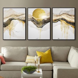 Abstract Golden Orb Wall Art