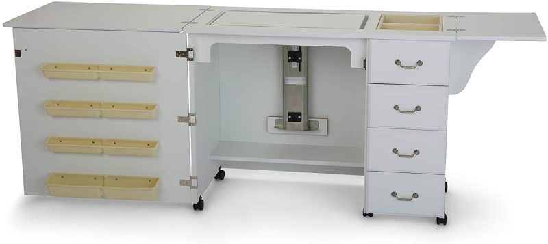 353 Norma Jean Sewing Cabinet for Sturdy Sewing, Cutting, Quilting, and Crafting with Storage and Airlift, Black Finish - Image 6