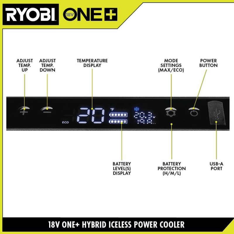 RYOBI ONE+ 18V 24 Qt. Hybrid Battery Powered Iceless Cooler (Tool Only) Pi1824QBT - Image 14