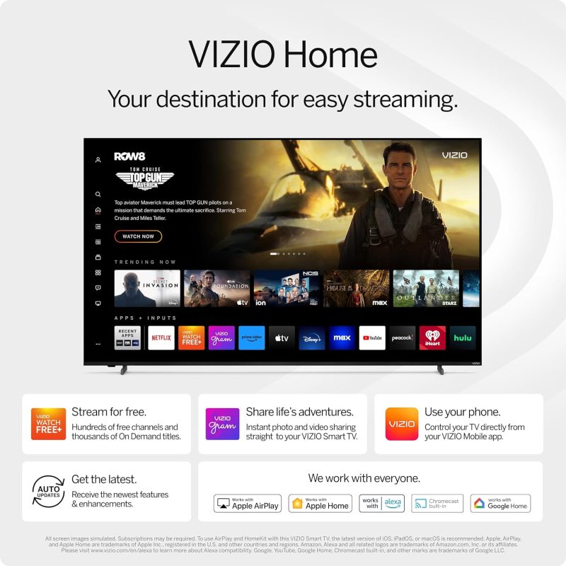 VIZIO 50′′ 4K Resolution HDR Smart TV, Dolby Vision HDR/HDR10+, WiFi 6 – (Renewed) - Image 5