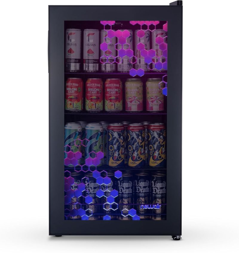 Beverage Refrigerator Cooler | 126 Cans Free Standing with Right Hinge Glass Door | Mini Fridge Beverage Organizer Perfect For Beer, Wine, Soda, And Cooler Drinks - Image 28