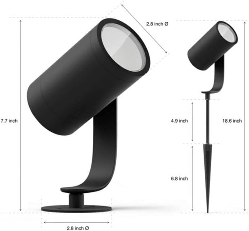 Philips Hue Lily Outdoor Smart LED Spot Light Kit, Color Changing, Weatherproof, Voice Control, 3-Pack - Image 5
