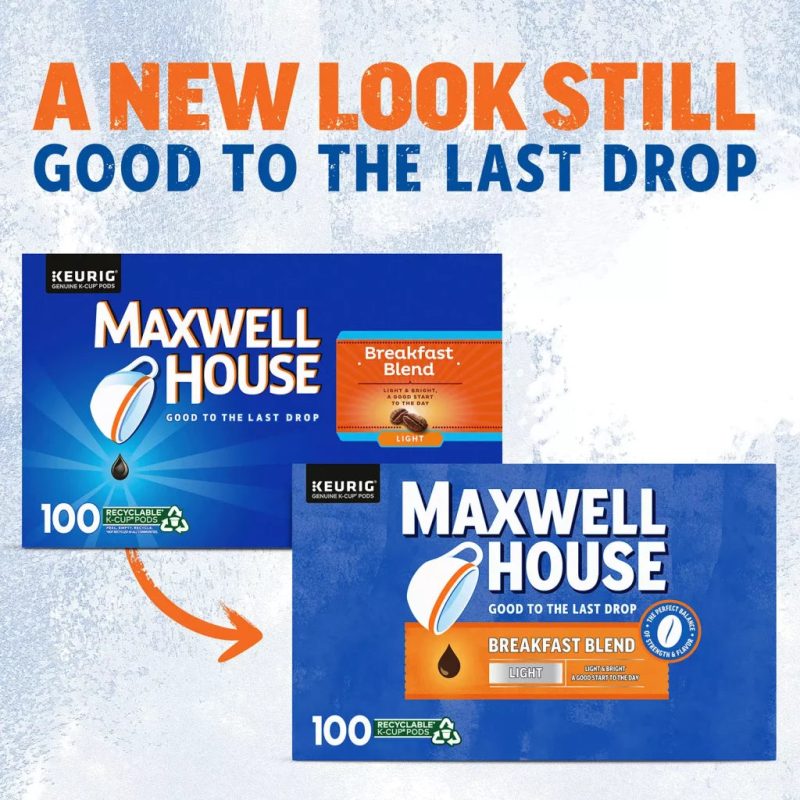 Maxwell House Breakfast Blend Light Roast Coffee Pods, 100 K-Cups, Kosher Certified - Image 2