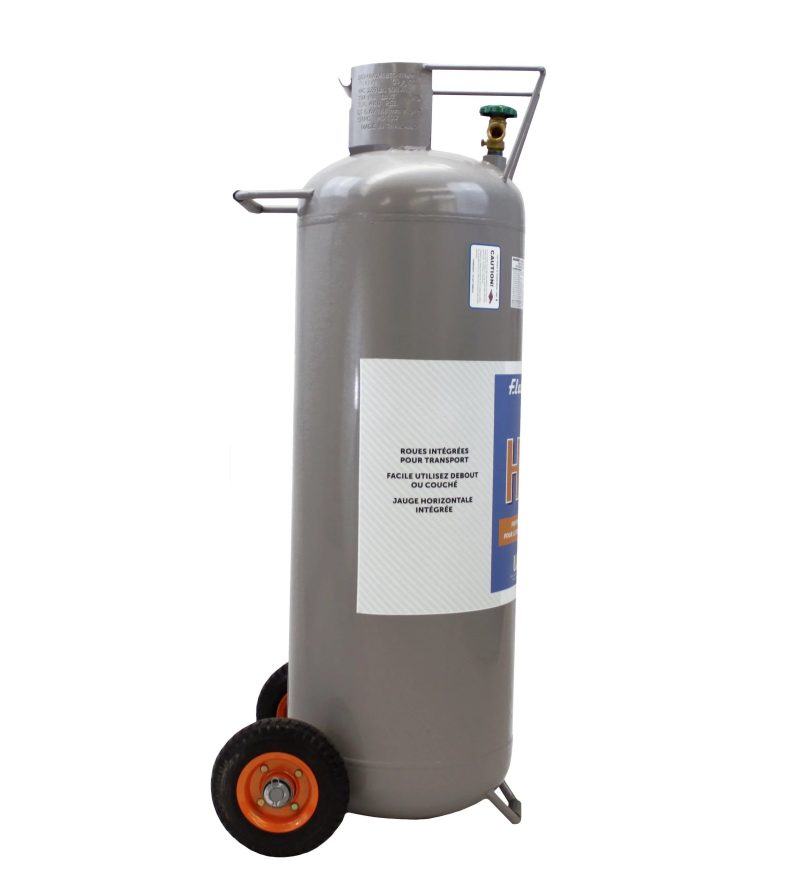 Flame King 100lb Empty Horizontal & Vertical Propane Cylinder with POL & Wheels - Image 3