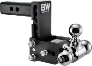 B&W Trailer Hitch Tow & Stow Adjustable Tri-Ball Mount, Zinc, 2    Receiver, 5    Drop, 10,000 lbs GTW, Model TS10048B